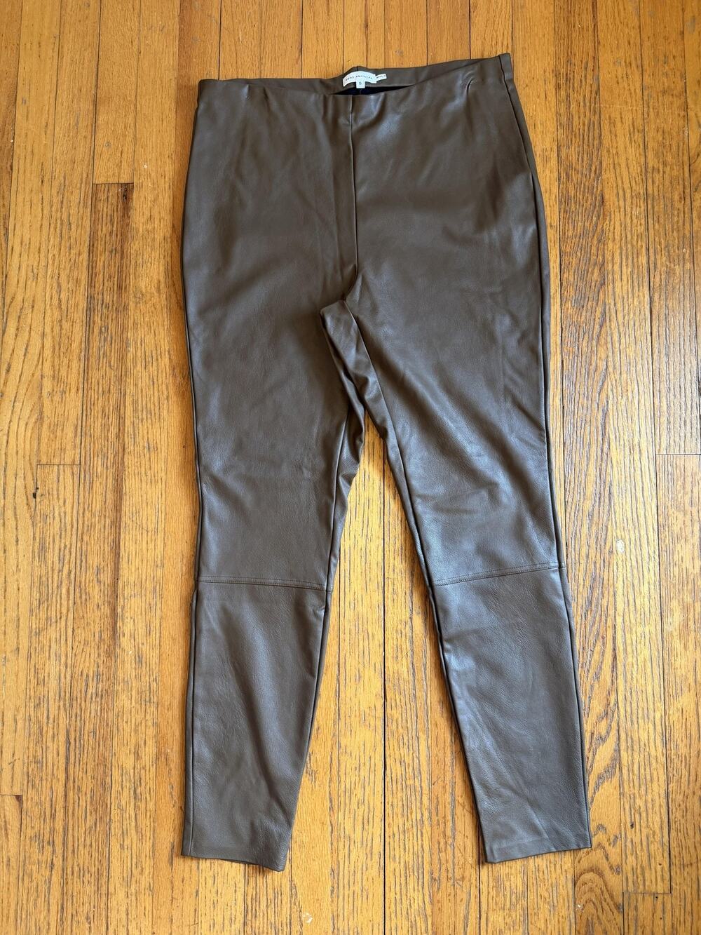 Good American Leggings Pants Womens Size 5 Brown Faux Leather Ankle Pull On